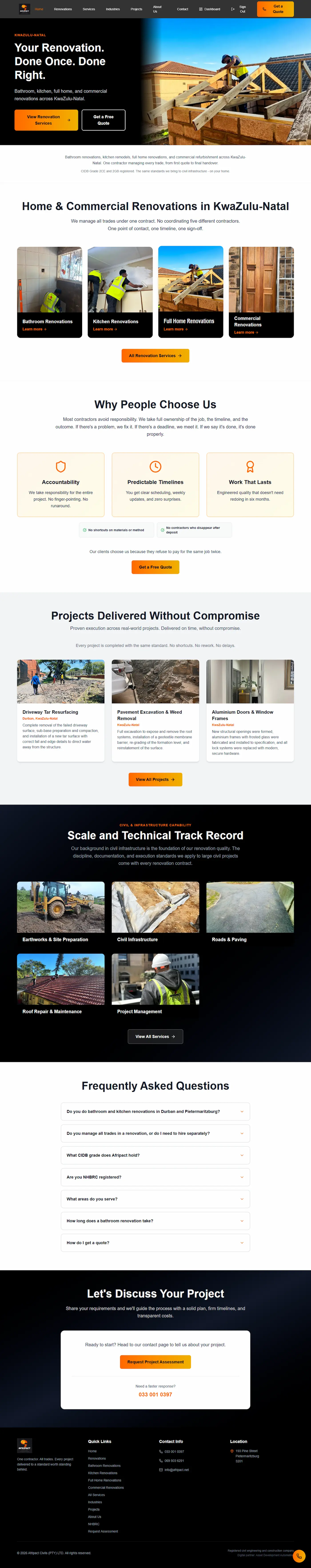 Afripact Civils website
